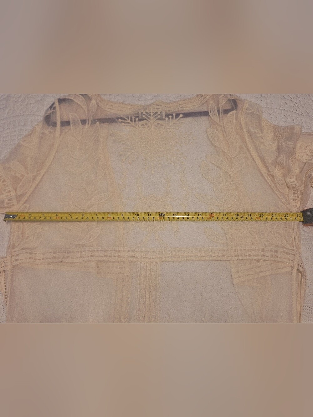 Cream Lace Kimono Robe - Picture 10 of 14